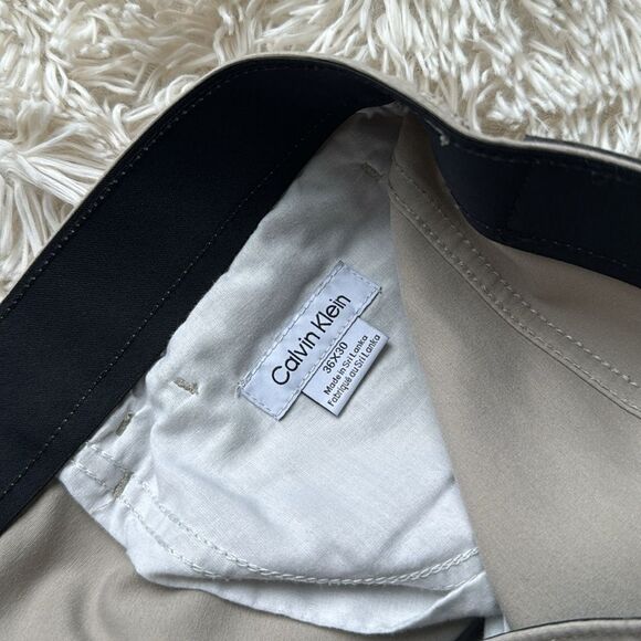 Calvin Klein Khaki Smooth Front Pants Slacks 36 x 30 Size 36 - Picture 6 of 6